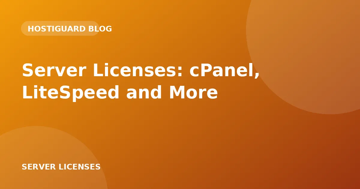 Software license keys for server panels