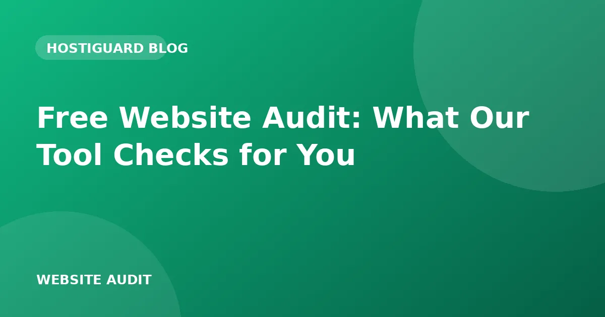 Rapport d’audit de site avec scores